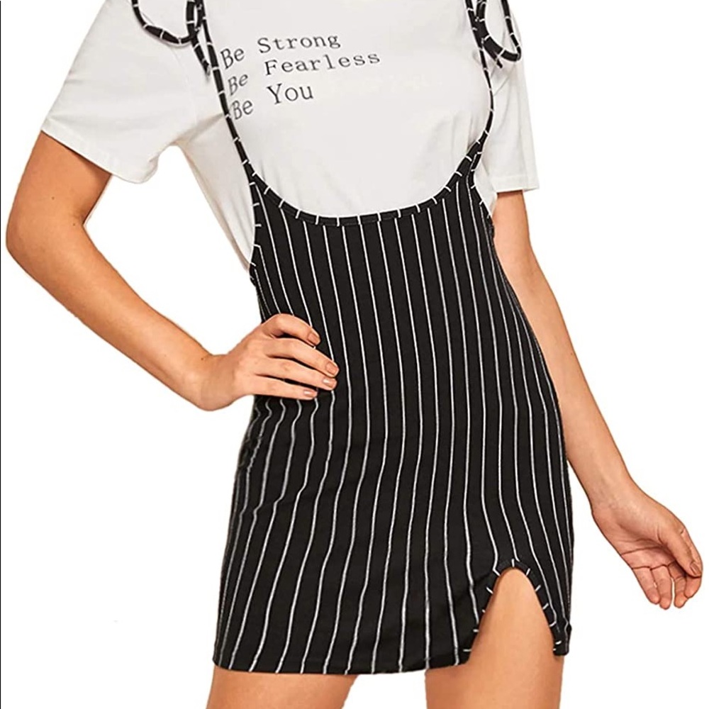 Overall pinstripe tie up Dress/Skirt